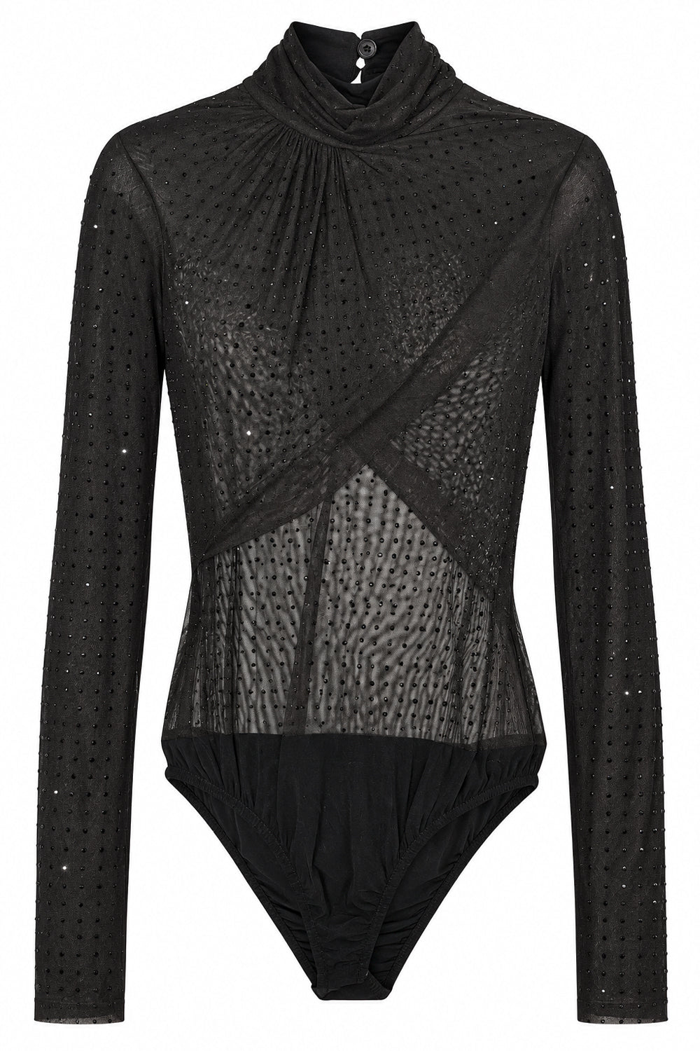 SIMONA CORSELLINI Body velato con perline