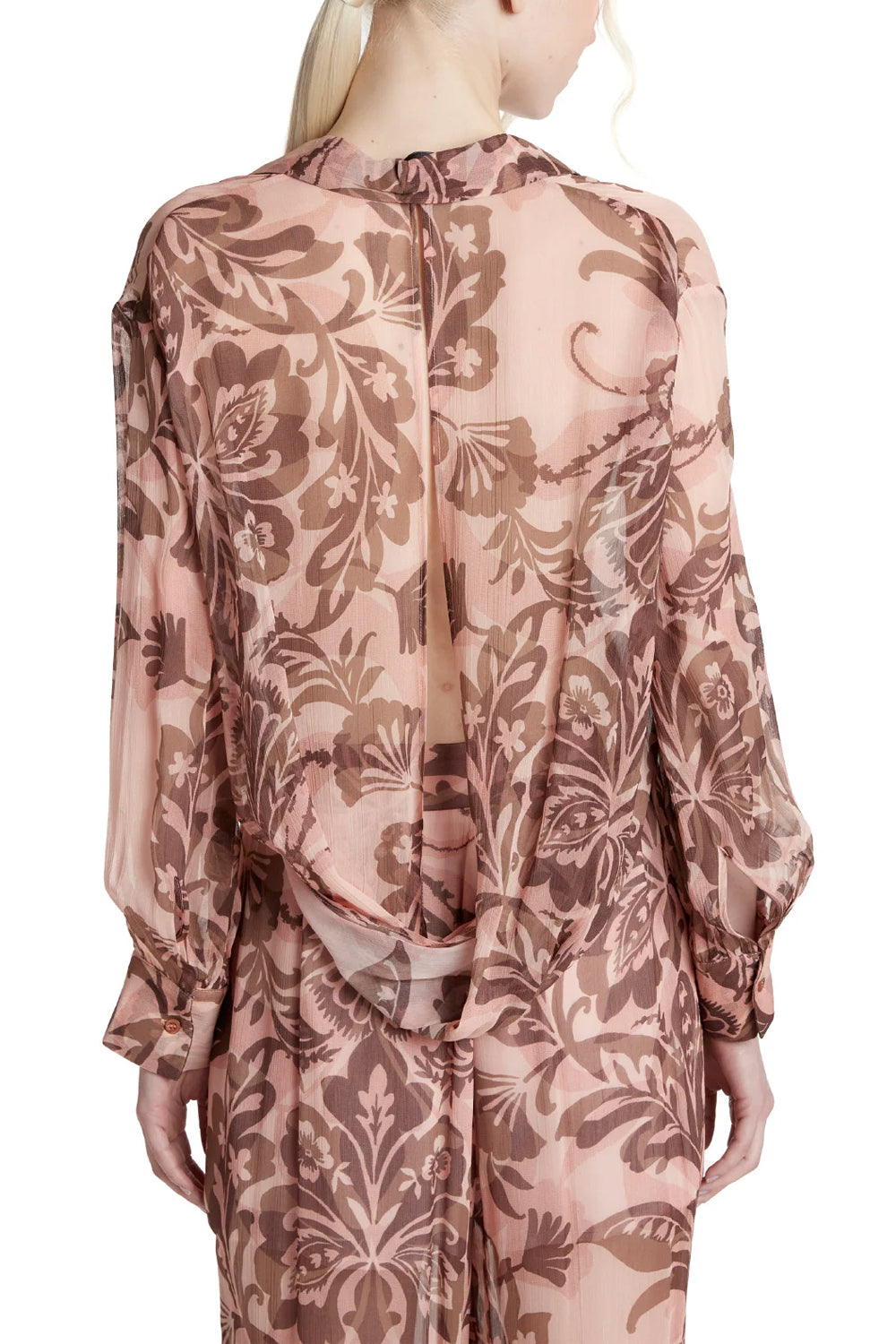 SIMONA CORSELLINI Camicia in creponne stampa decor