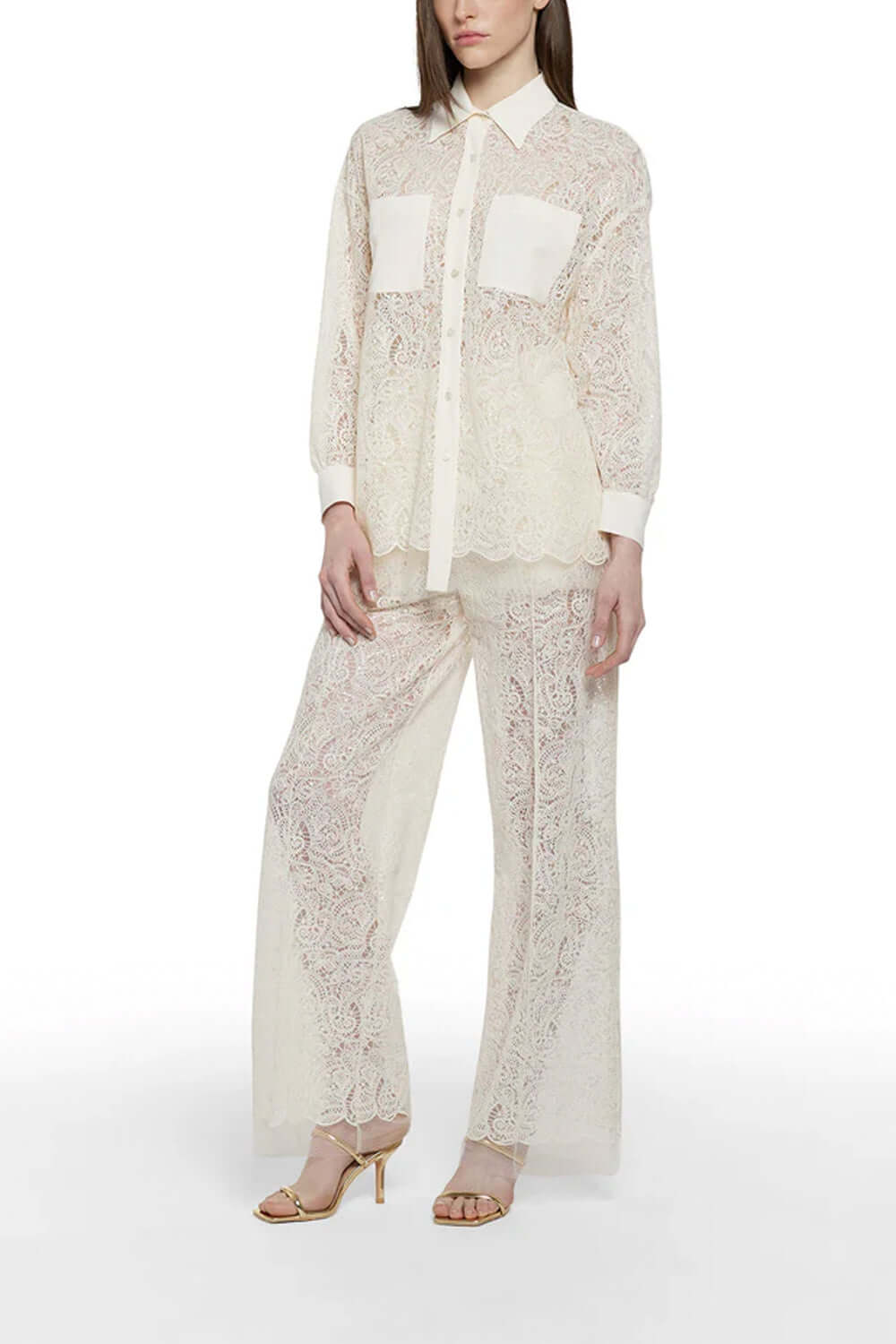 SIMONA CORSELLINI Camicia oversize in pizzo