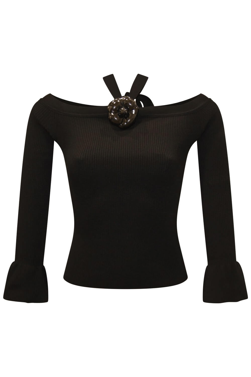 SIMONA CORSELLINI Maglia con spilla camelia Uncategorized SIMONA CORSELLINI