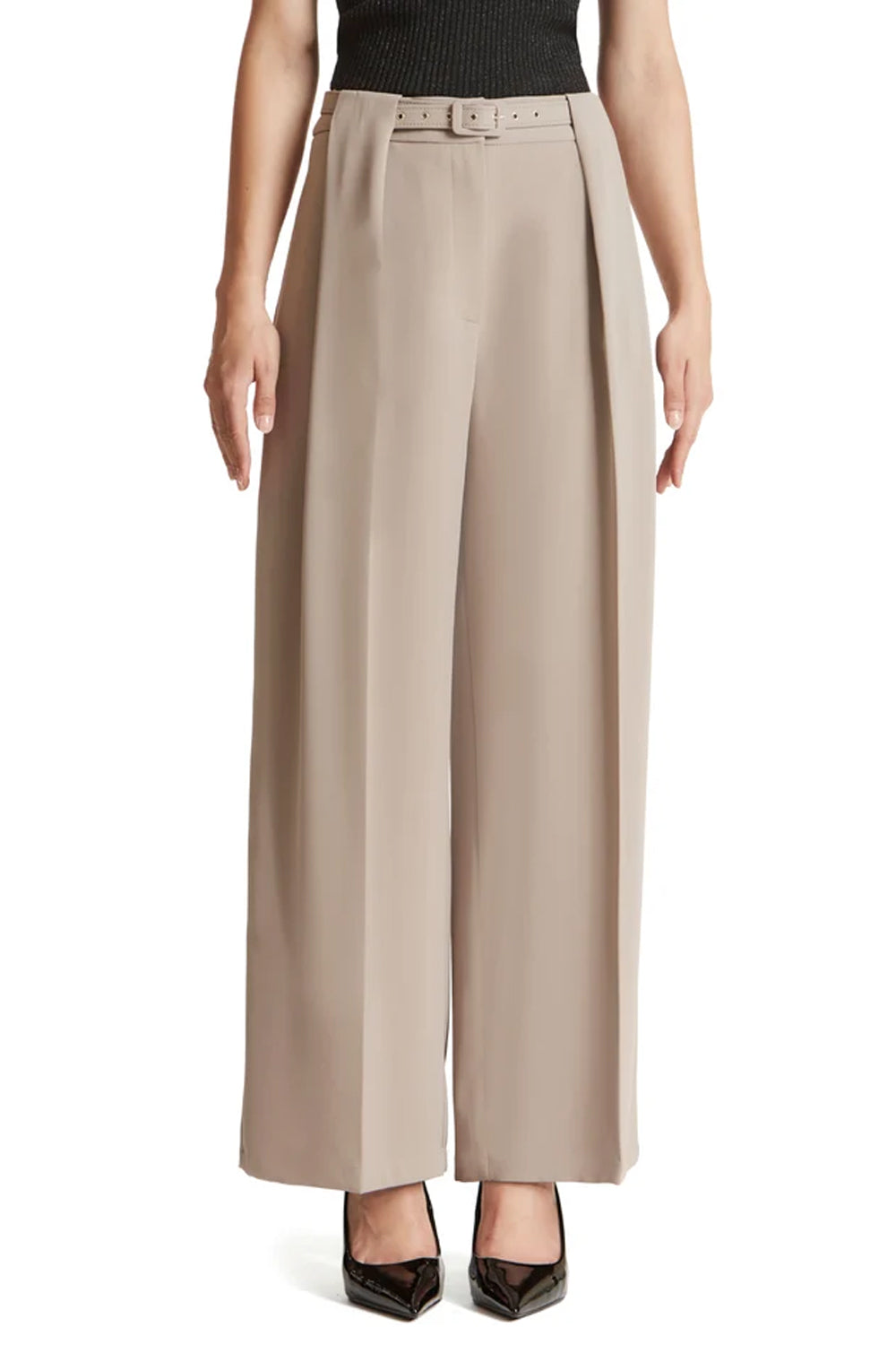 SIMONA CORSELLINI Pantalone palazzon con pences