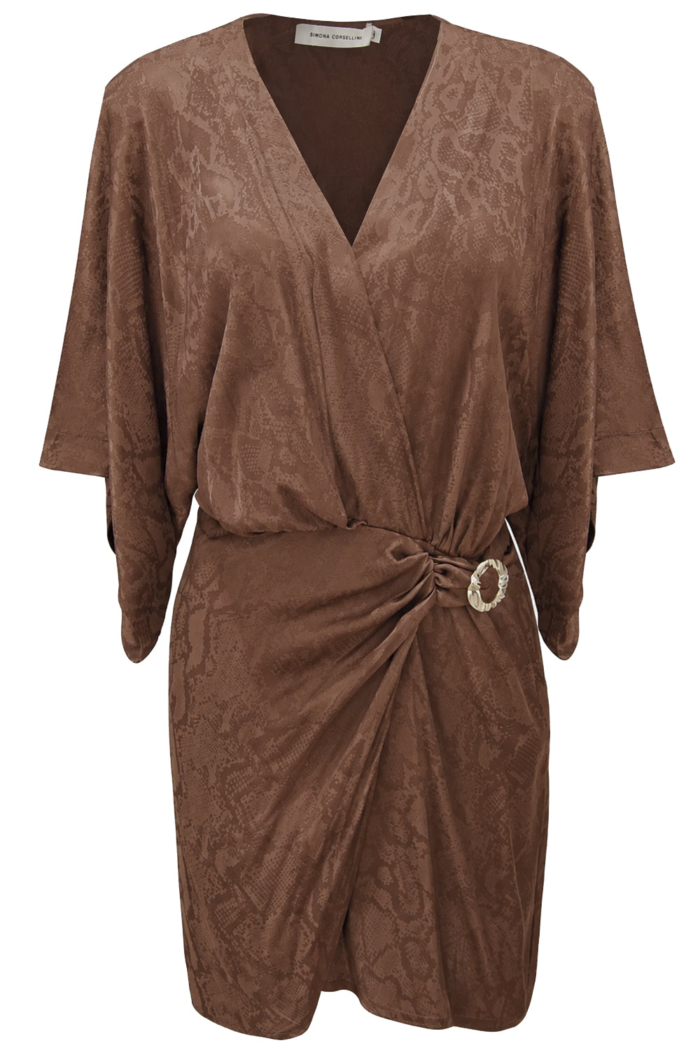 SIMONA CORSELLINI Python Print Draped Dress