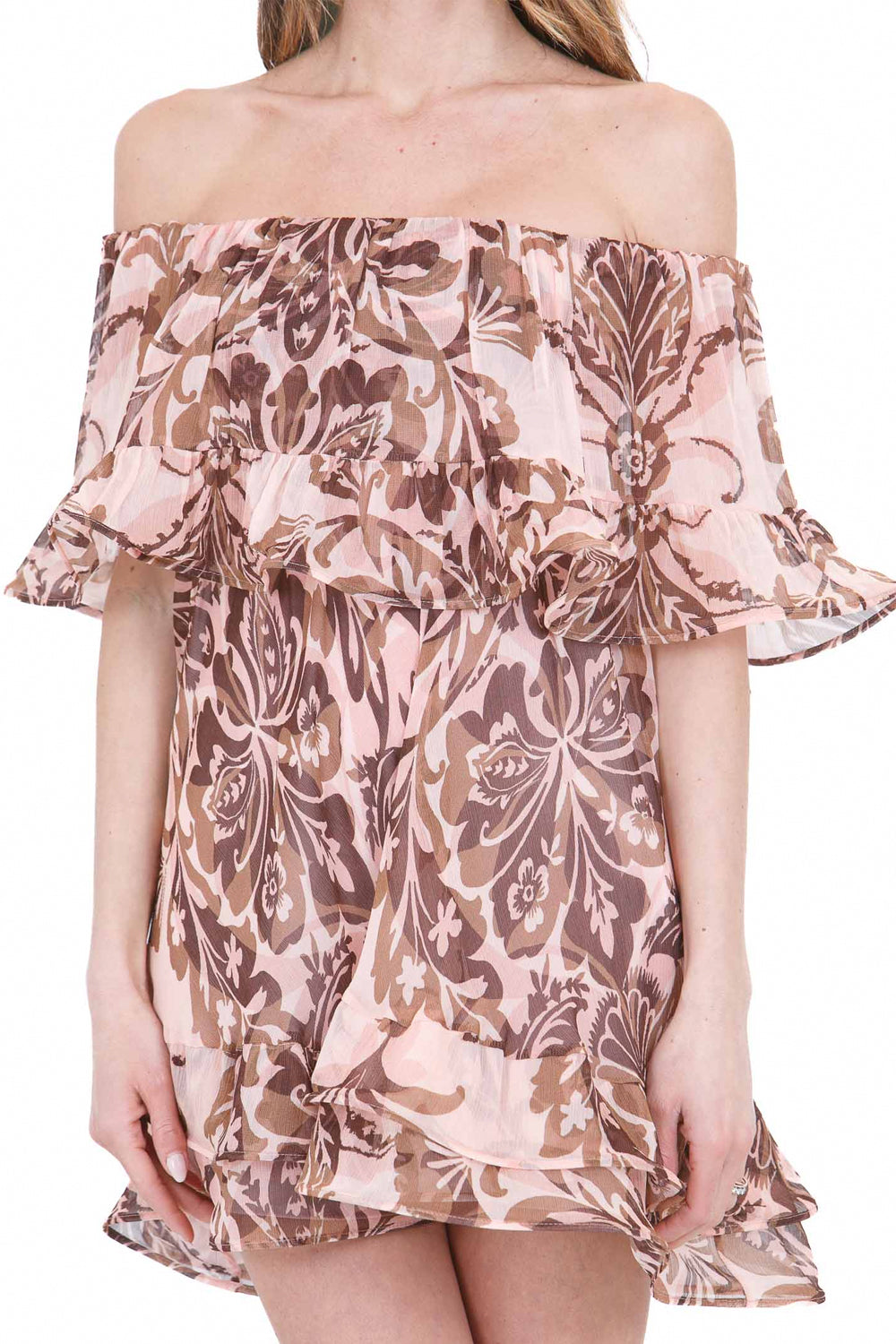 SIMONA CORSELLINI Abito in creponne stampa decor