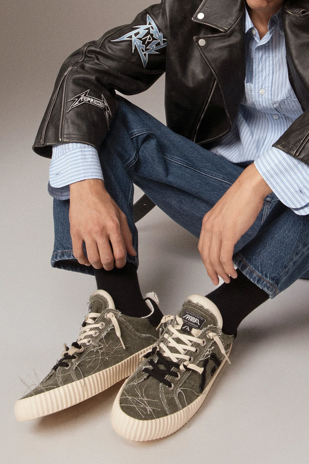 SPRINGA Sneakers tela Olona con ricamo