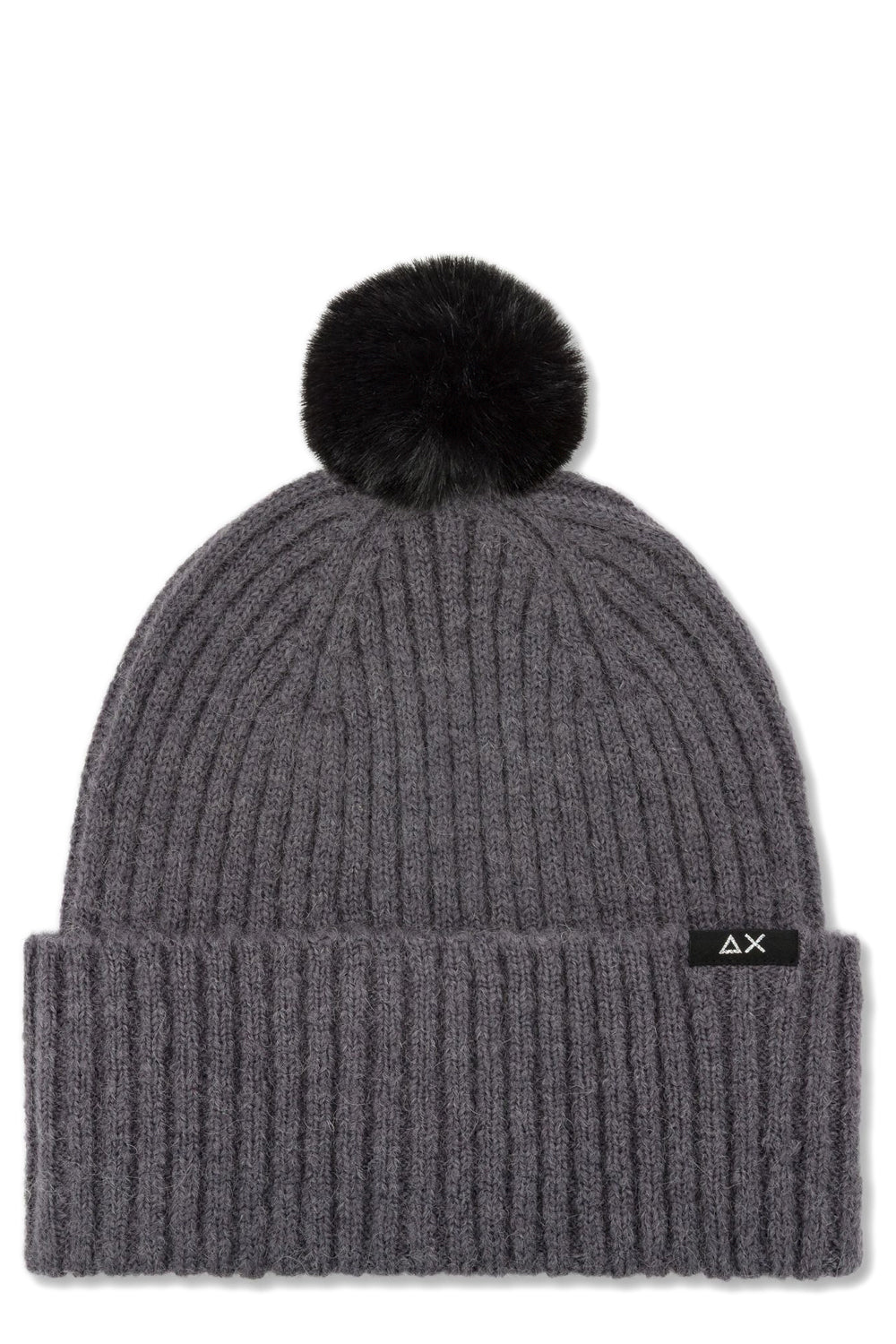 SUN68 Berretto beanie in lana con pon-pon