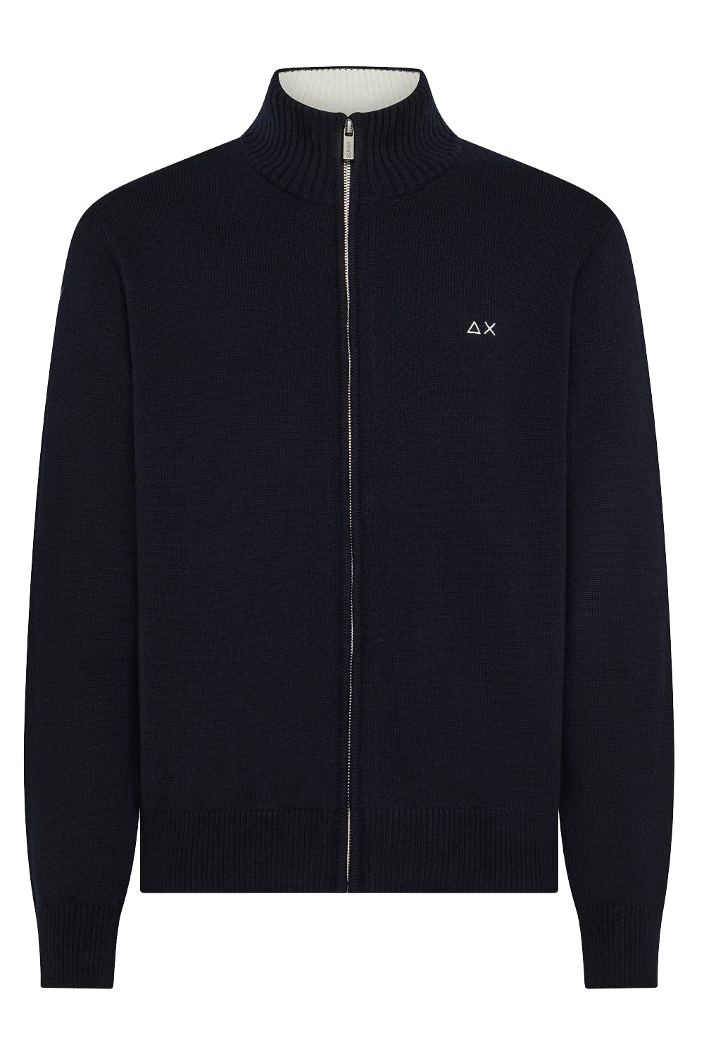 SUN68 Cardigan in misto cashmere con zip