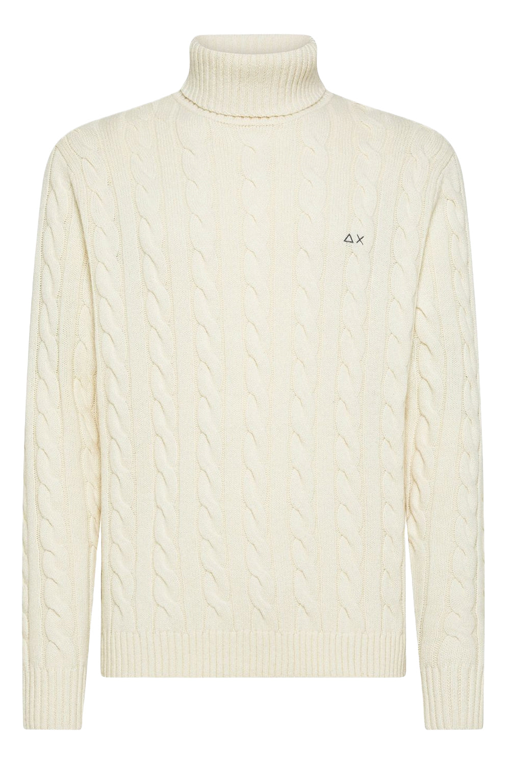 SUN68 Maglia dolcevita in misto lana a trecce