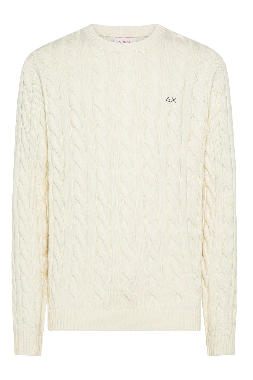 SUN68 Maglia girocollo in misto lana a trecce