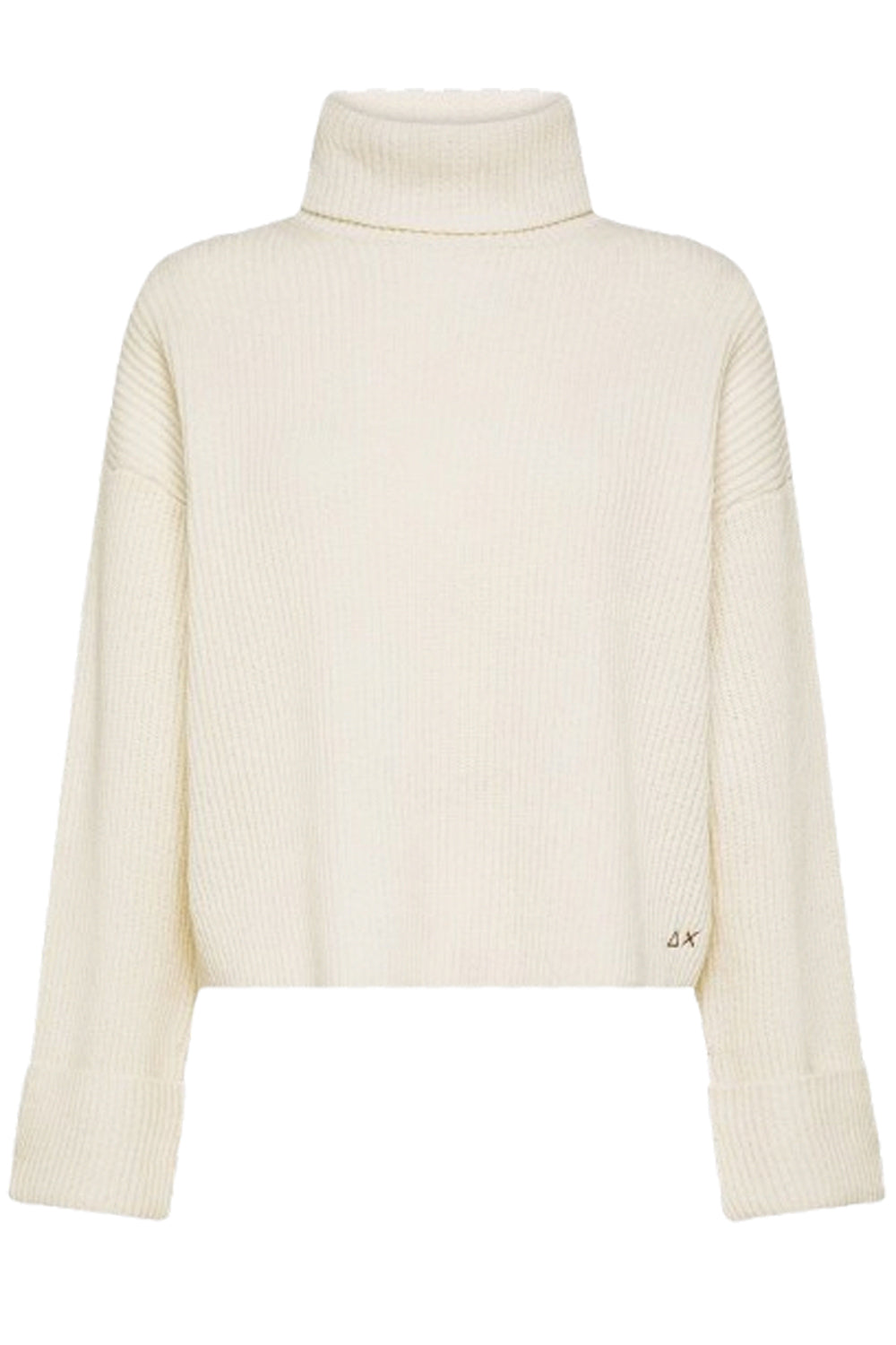SUN68 Maglione dolcevita in lana e cashmere a coste