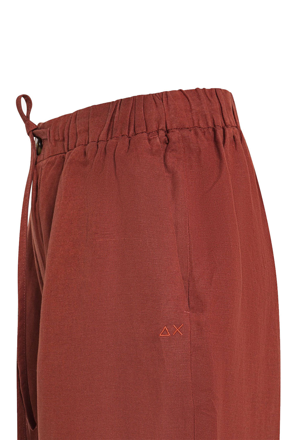SUN68 Pantalone wide leg in misto lino