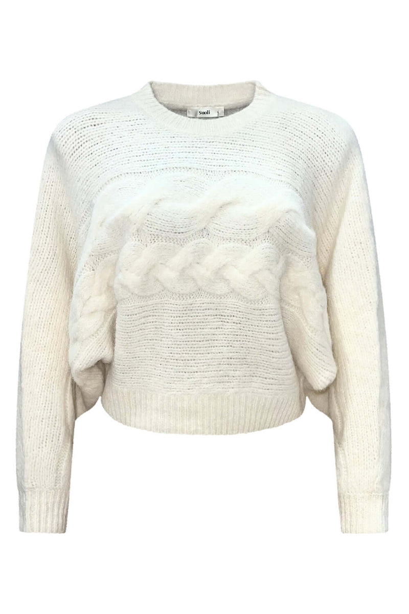 SUOLI Maglia pipistrello con treccia S4011018/107-045-Bianco-40