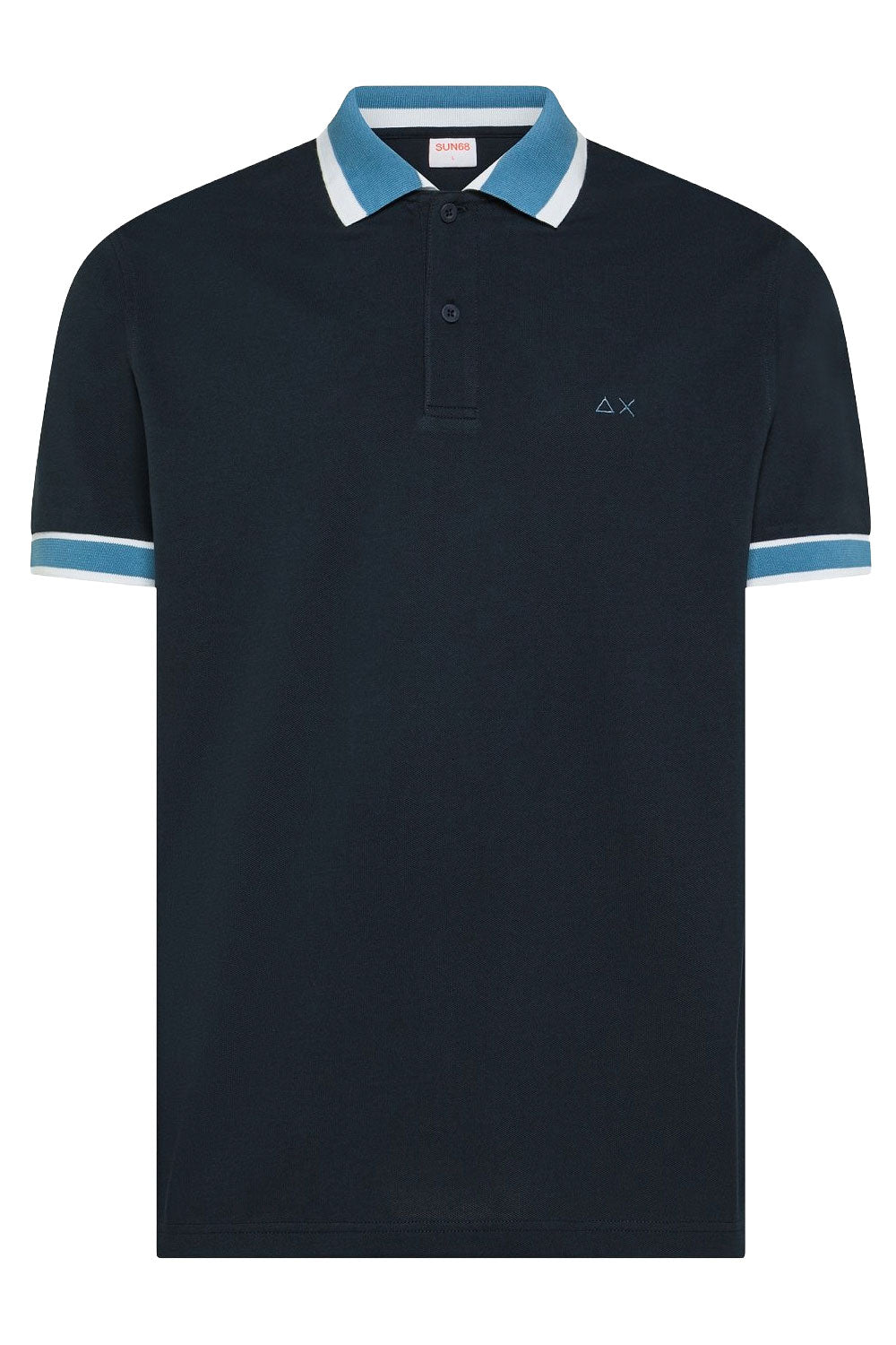 SUN68 Polo con righe a contrasto in cotone
