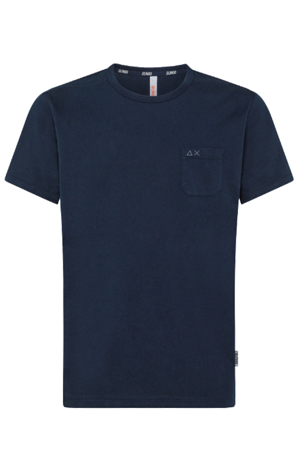 SUN 68 T-shirt in cotone con taschino T33101-07-Blu-XL
