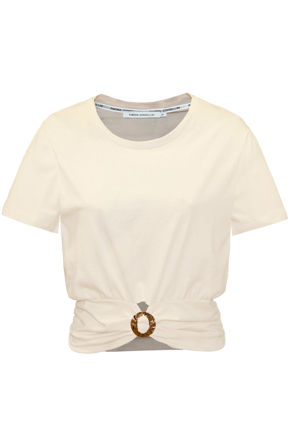 SIMONA CORSELLINI T-shirt con accessorio oro
