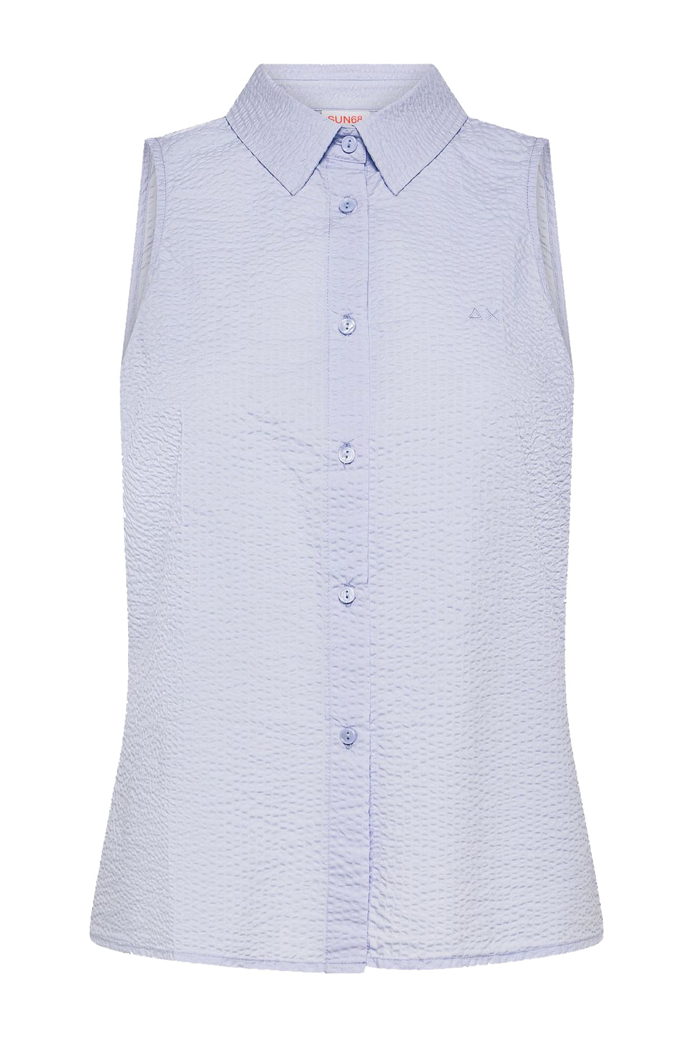 SUN68 Top in cotone seersucker