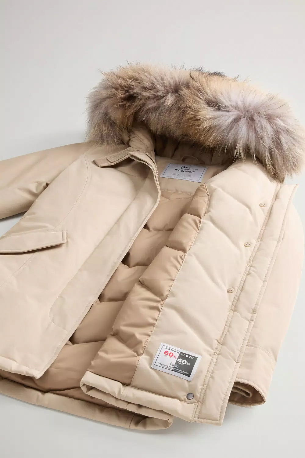 WOOLRICH Arctic Parka in Ramar Cloth con pelliccia removibile