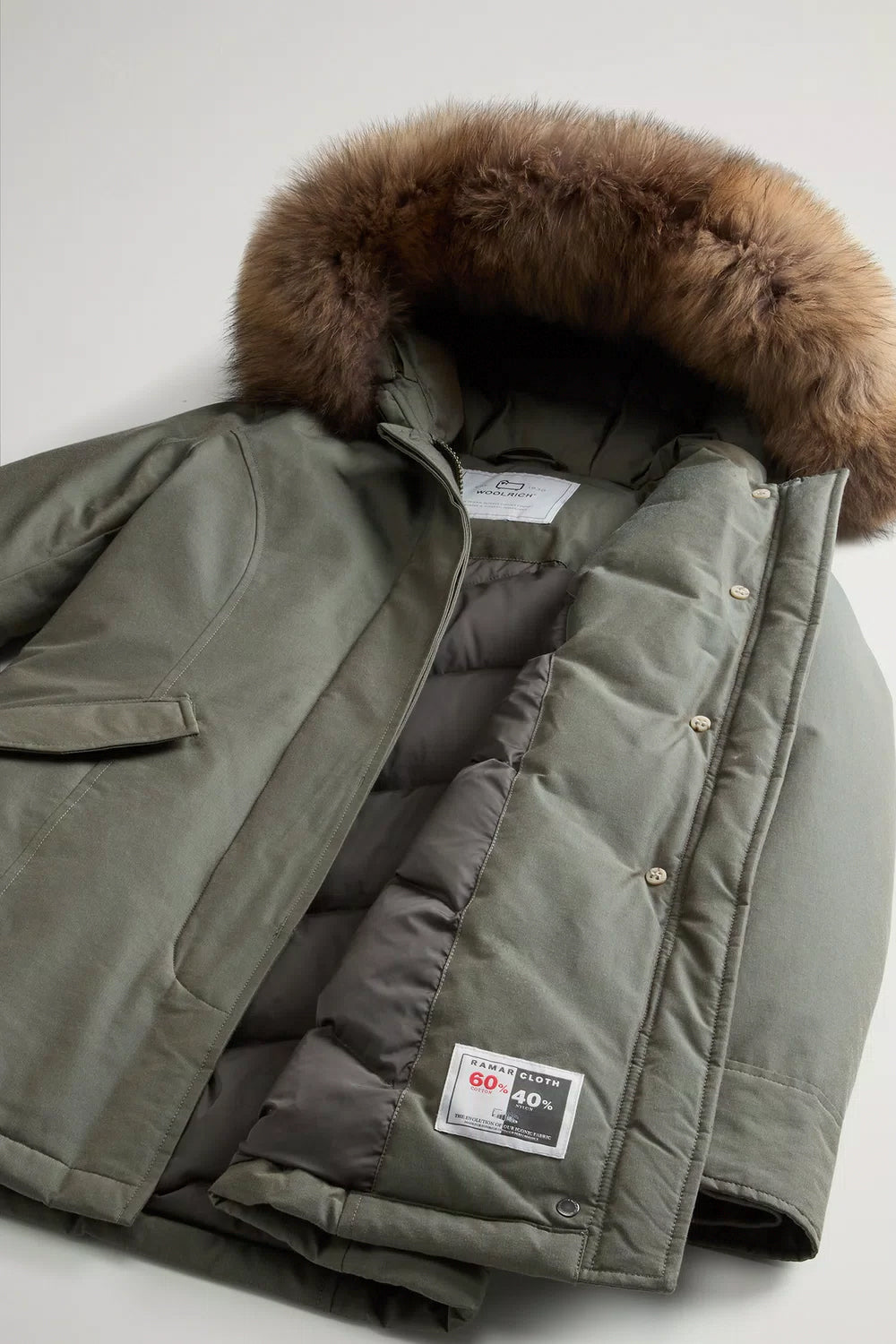 WOOLRICH Arctic Parka in Ramar Cloth con pelliccia removibile