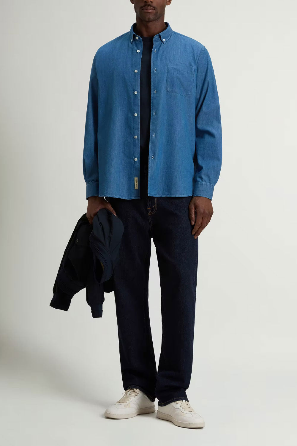 WOOLRICH Camicia in puro cotone con taschino