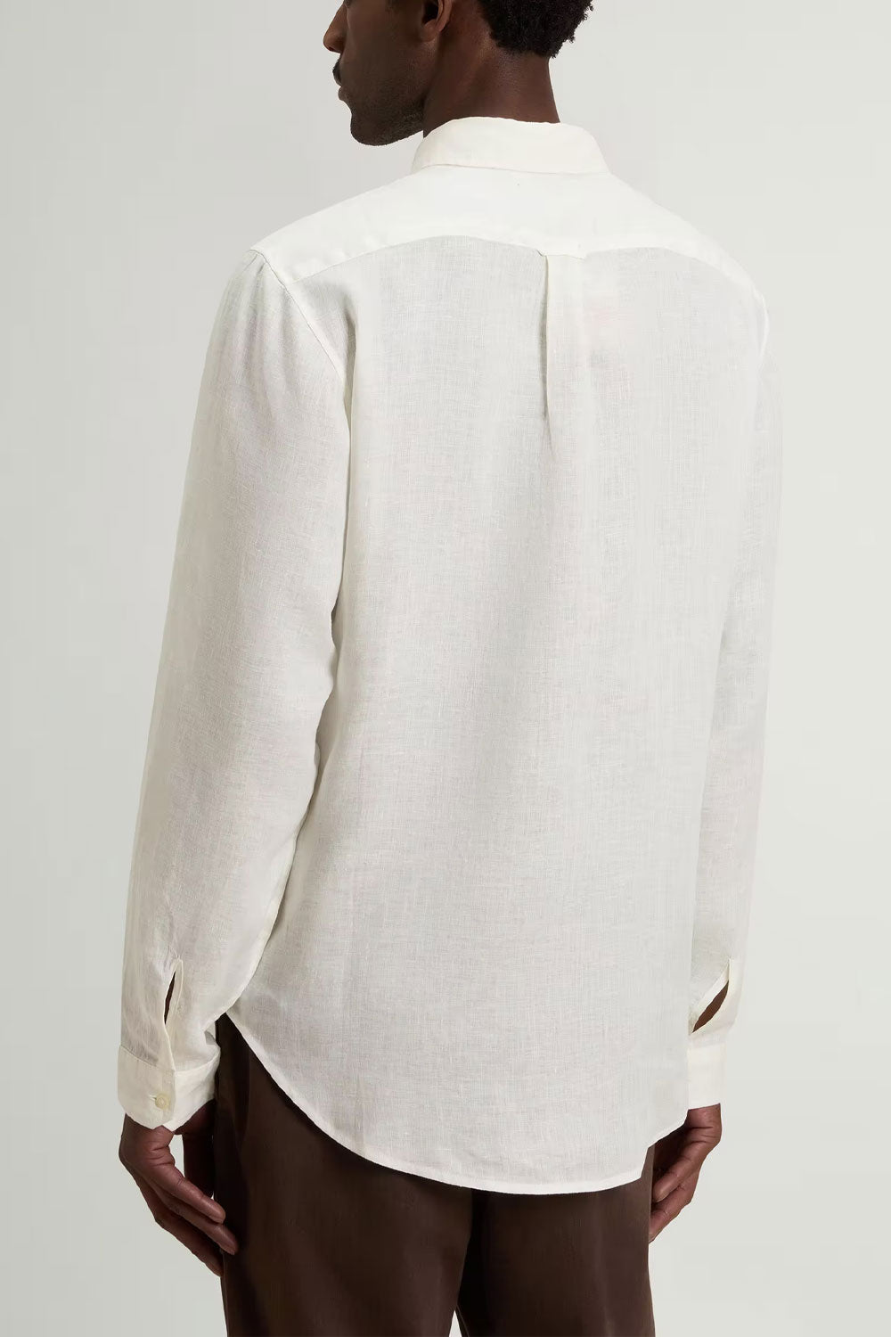 WOOLRICH Camicia in puro lino tinta in capo