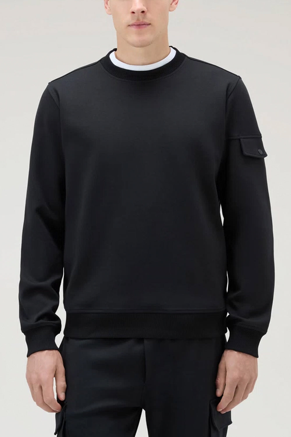 WOOLRICH Felpa girocollo in misto cotone elasticizzato WOOLRICH