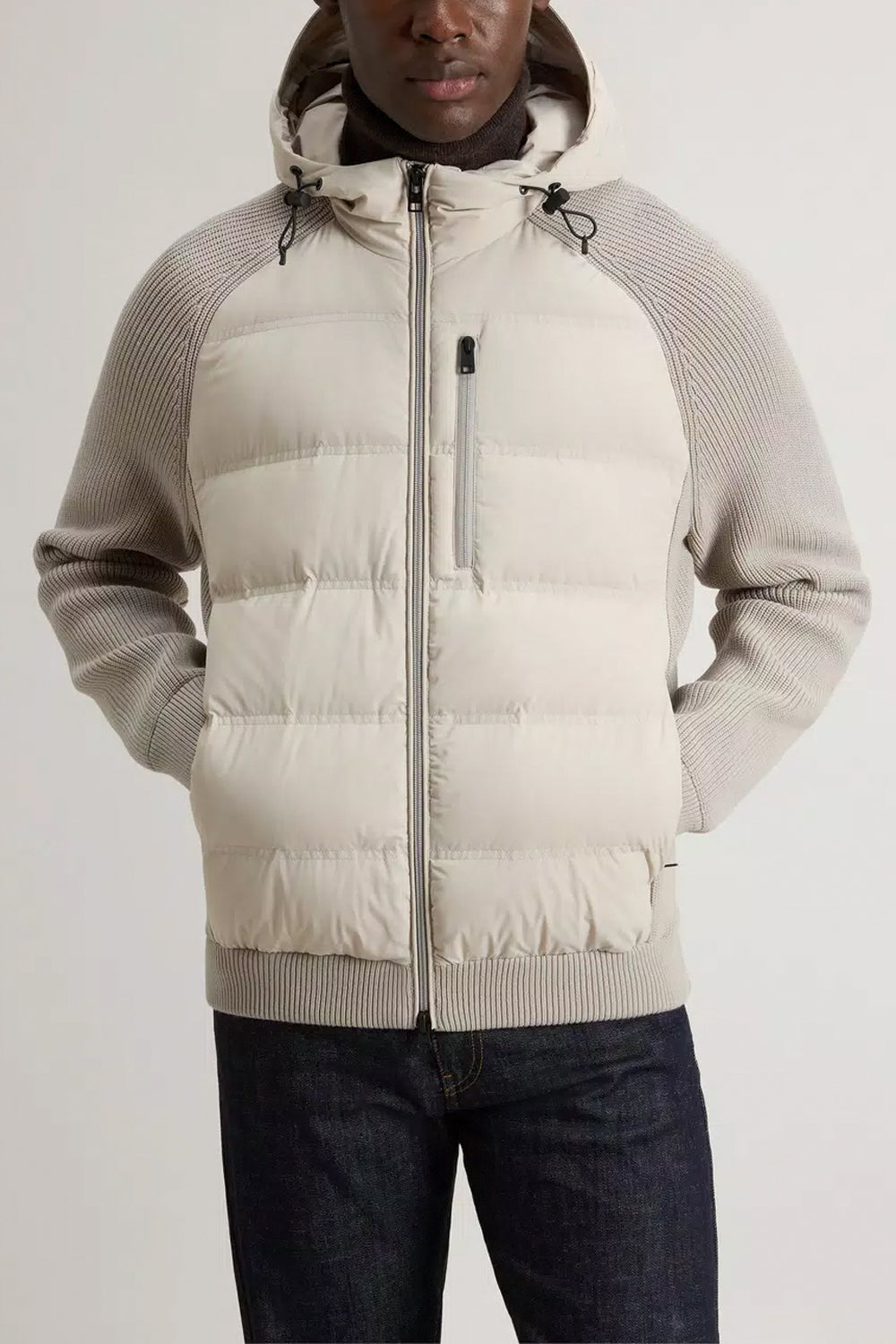 WOOLRICH Giacca ibrida in nylon elasticizzato con finitura opaca