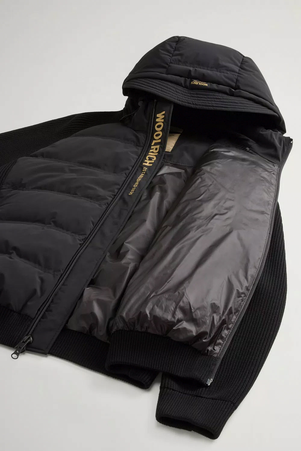 WOOLRICH Giacca ibrida in nylon elasticizzato con finitura opaca
