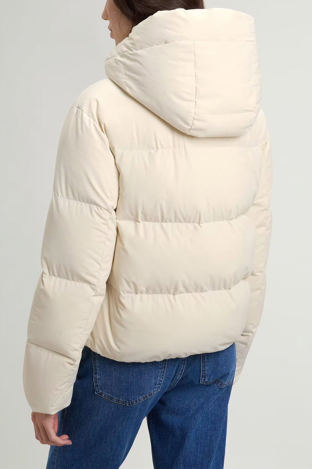 WOOLRICH Piumino Madison in nylon elasticizzato con cappuccio rimovibile