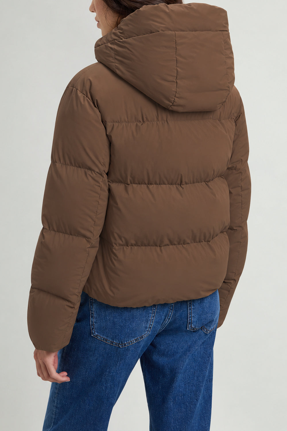 WOOLRICH Piumino Madison in nylon elasticizzato con cappuccio rimovibile