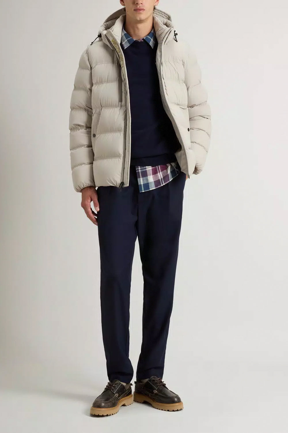 WOOLRICH Piumino in nylon elasticizzato con finitura opaca