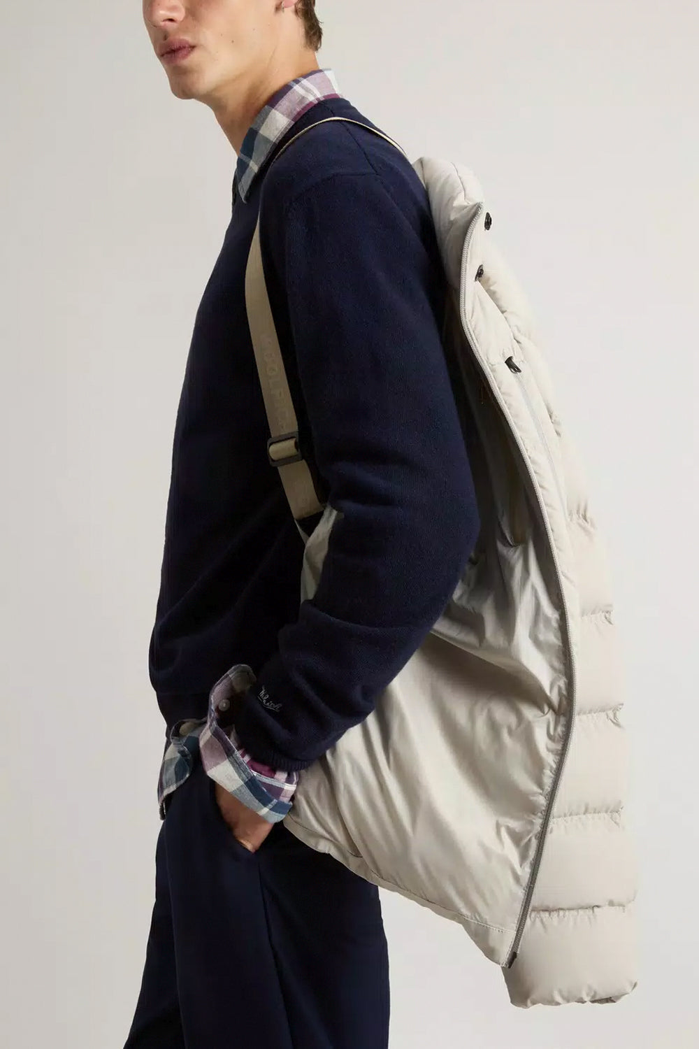 WOOLRICH Piumino in nylon elasticizzato con finitura opaca