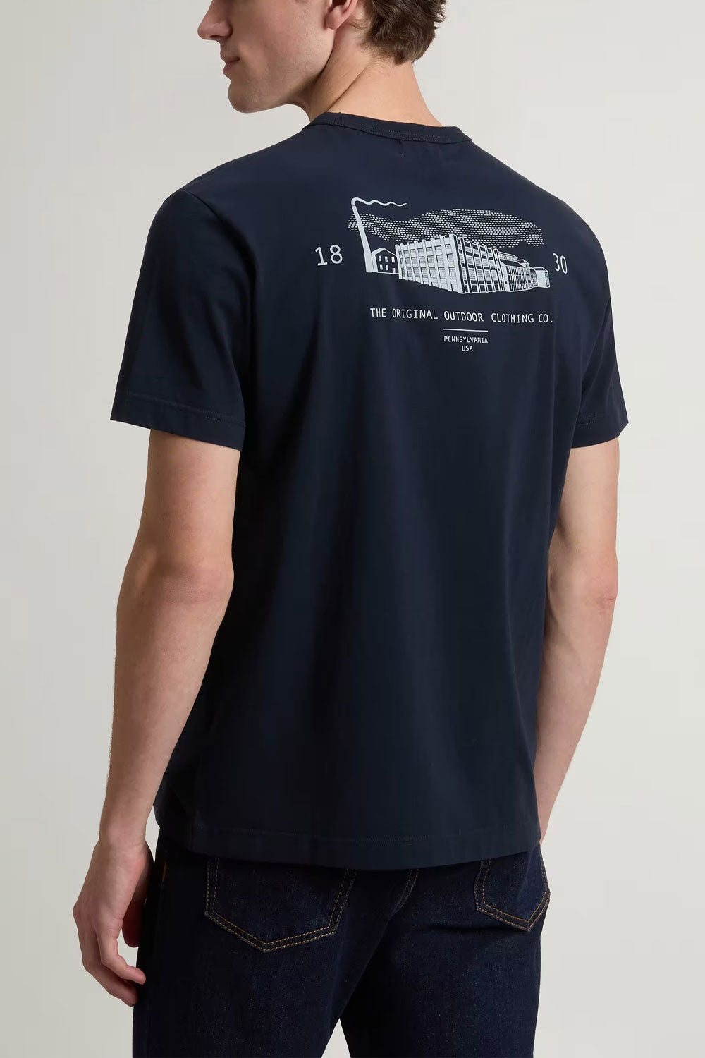 WOOLRICH T-shirt in puro cotone con taschino