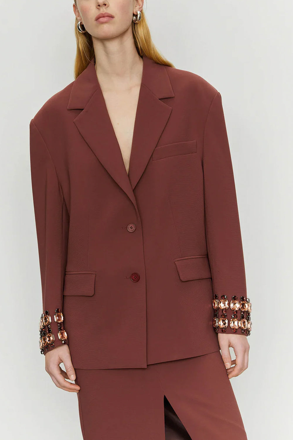 ISABELLE BLANCHE Blazer oversize con ricami