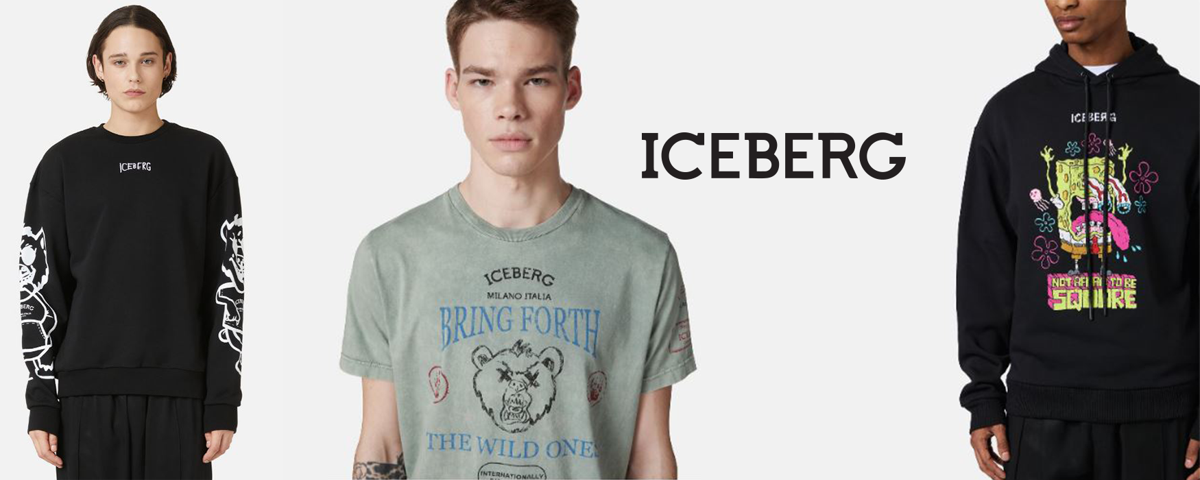 Iceberg t-shirt felpe maglioni cardigan jeans camicie giubbotti bomber piumini, ultimi arrivi  con gli iconici personaggi disney loney tunes 