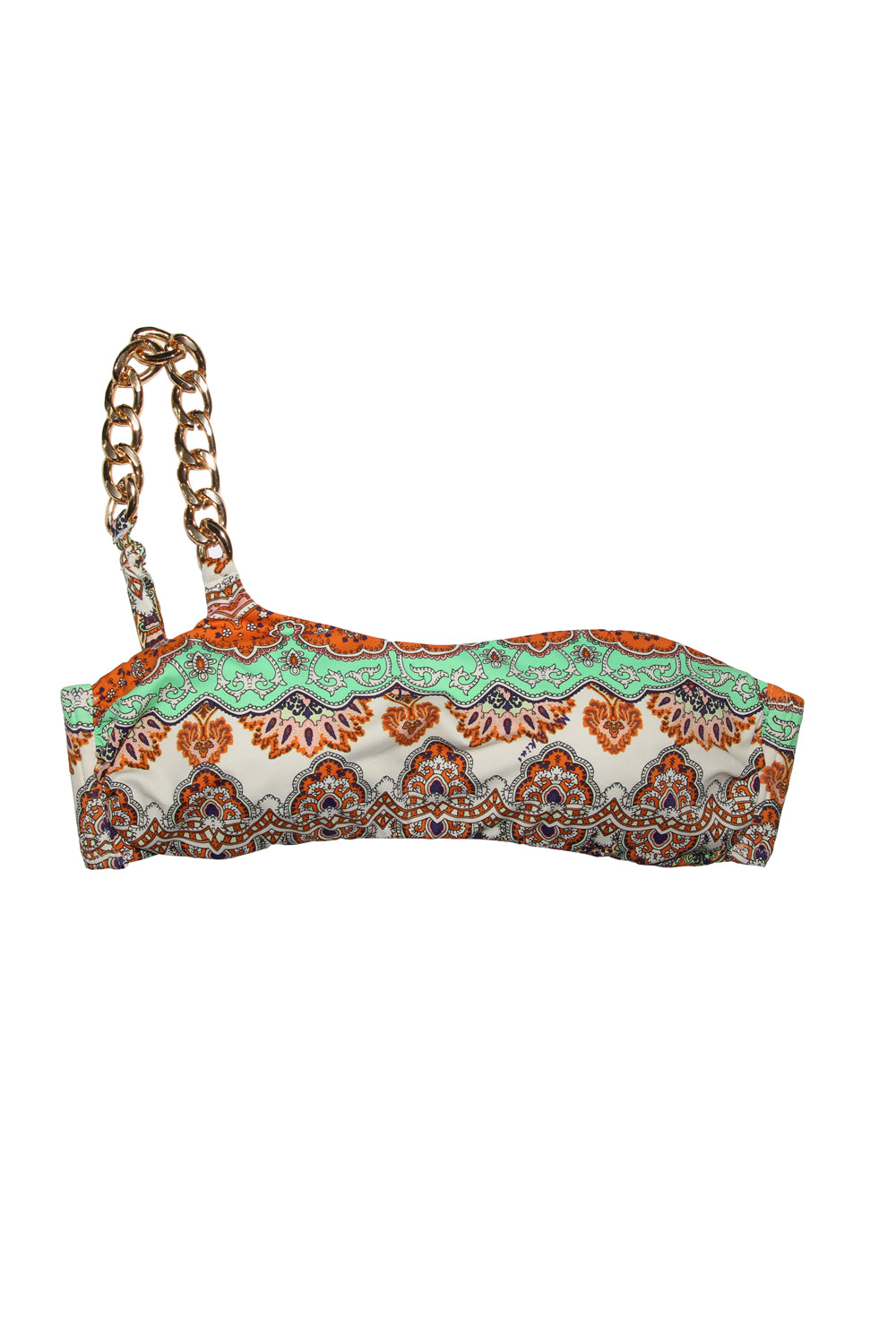 MISSBIKINI Top monospalla con catena