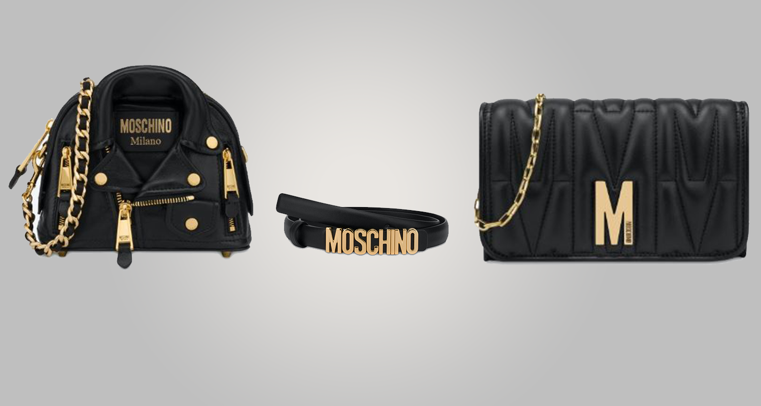 Moschino . Ecco le ultime novita borse e cinture dello stravagante designer Jeremy Scoth .La fantastica borsa a chiodo moschino oltre alla cintura logata sia grande che piccole sono icone di moda e stravaganza .MOSCHINO