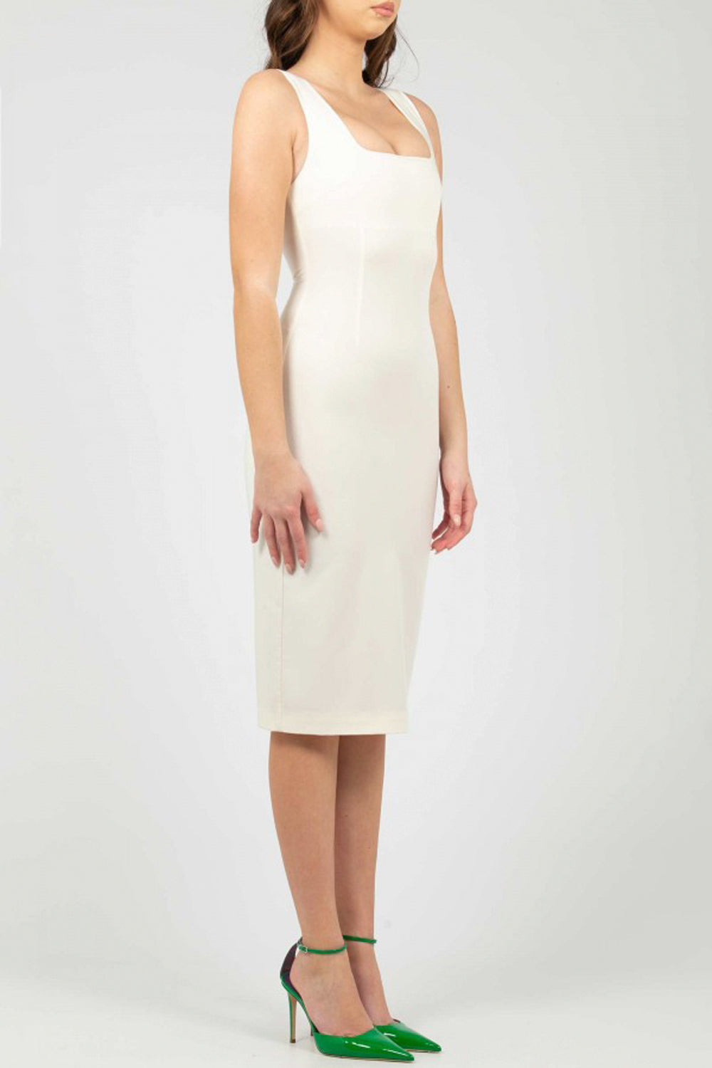 SUOLI: Eleganza in Cady - Abito Tubino Bianco