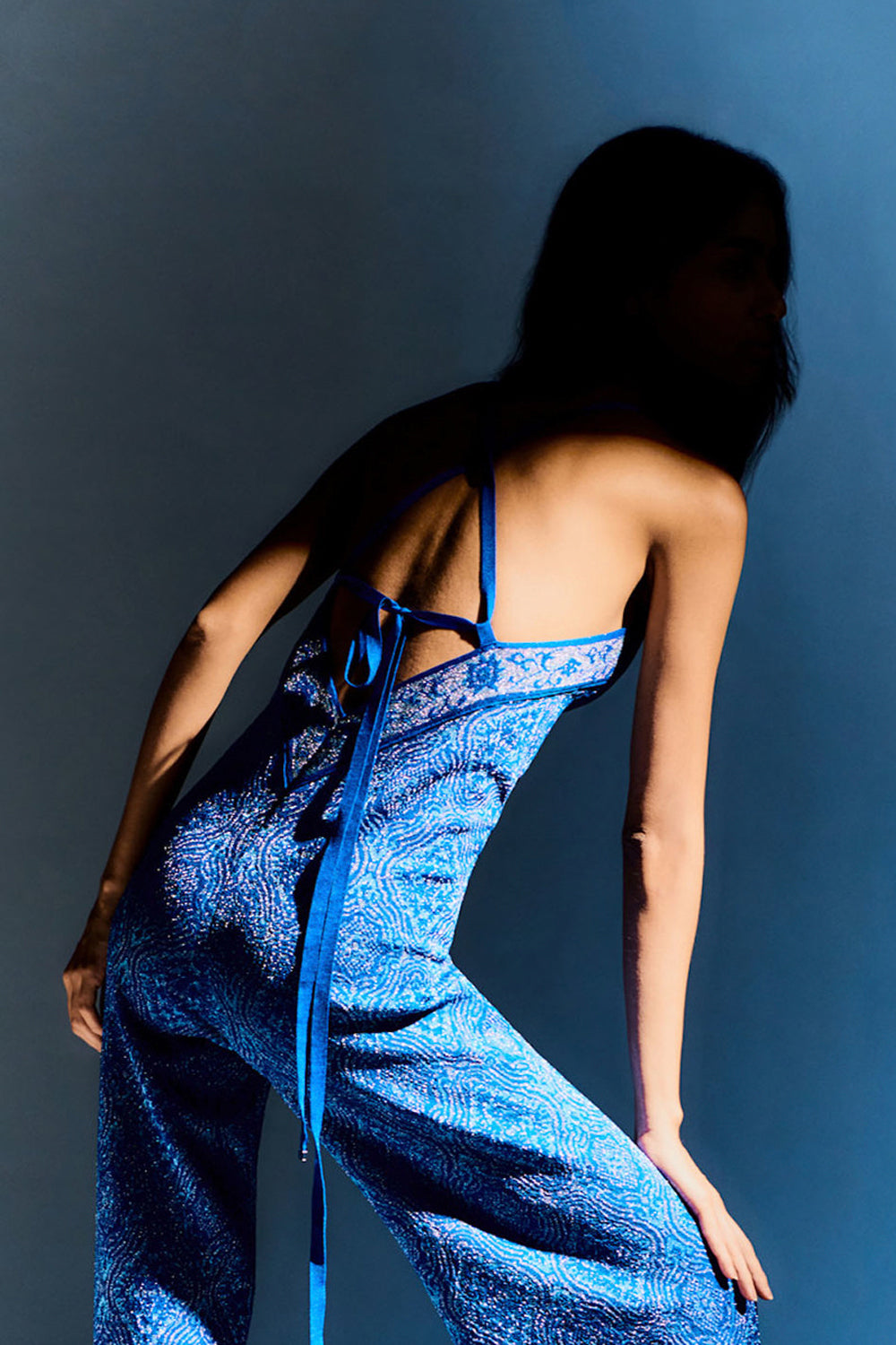 Circus Hotel Tuta Jacquard Lurex Blu