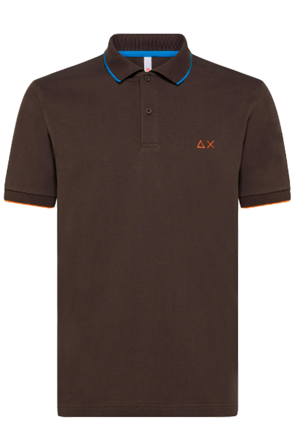Polo con logo a contrasto SUN68 A32110-08-Marrone-XL