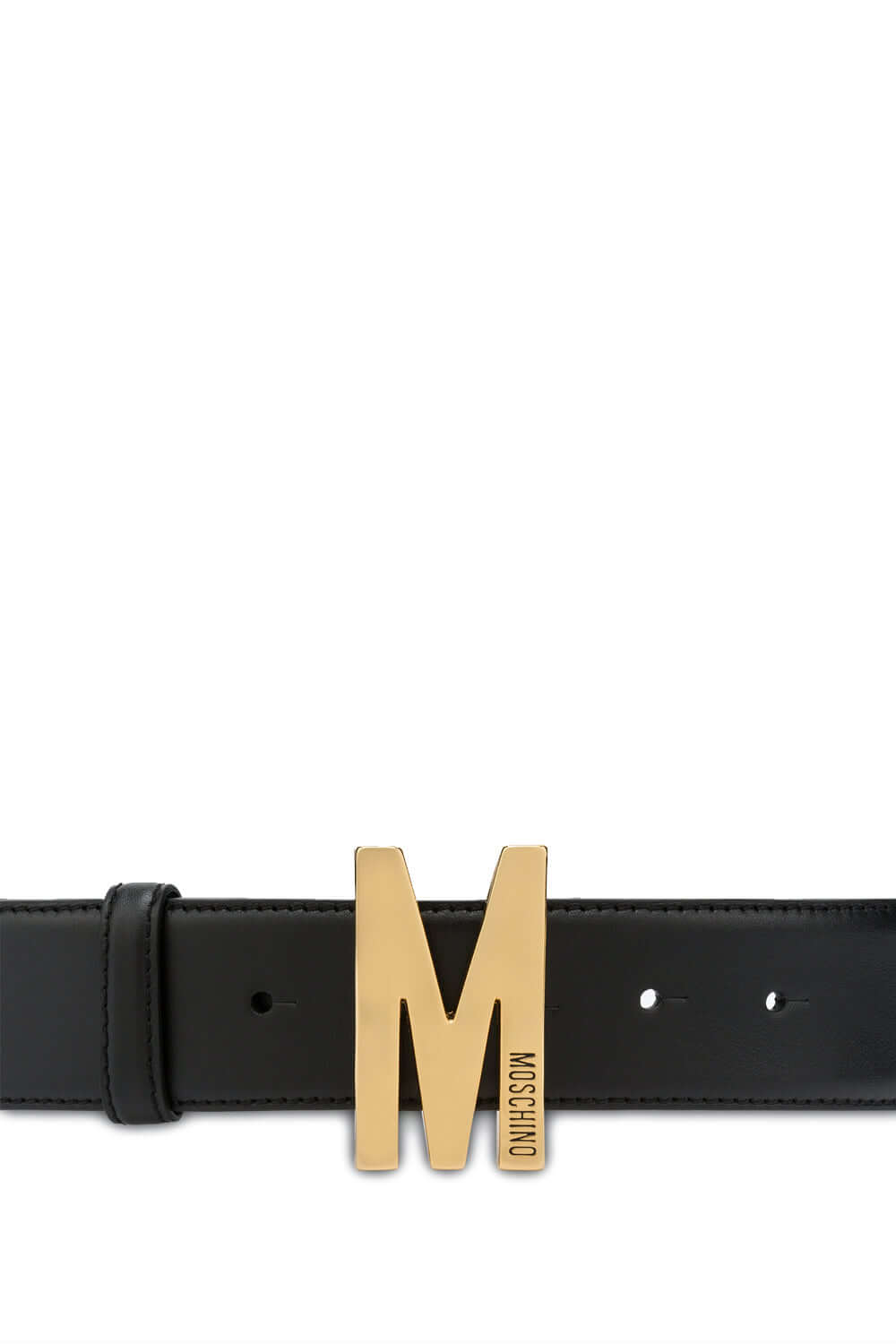 Cintura grande in vitello con M logo lucido - MOSCHINO Cintura MOSCHINO   