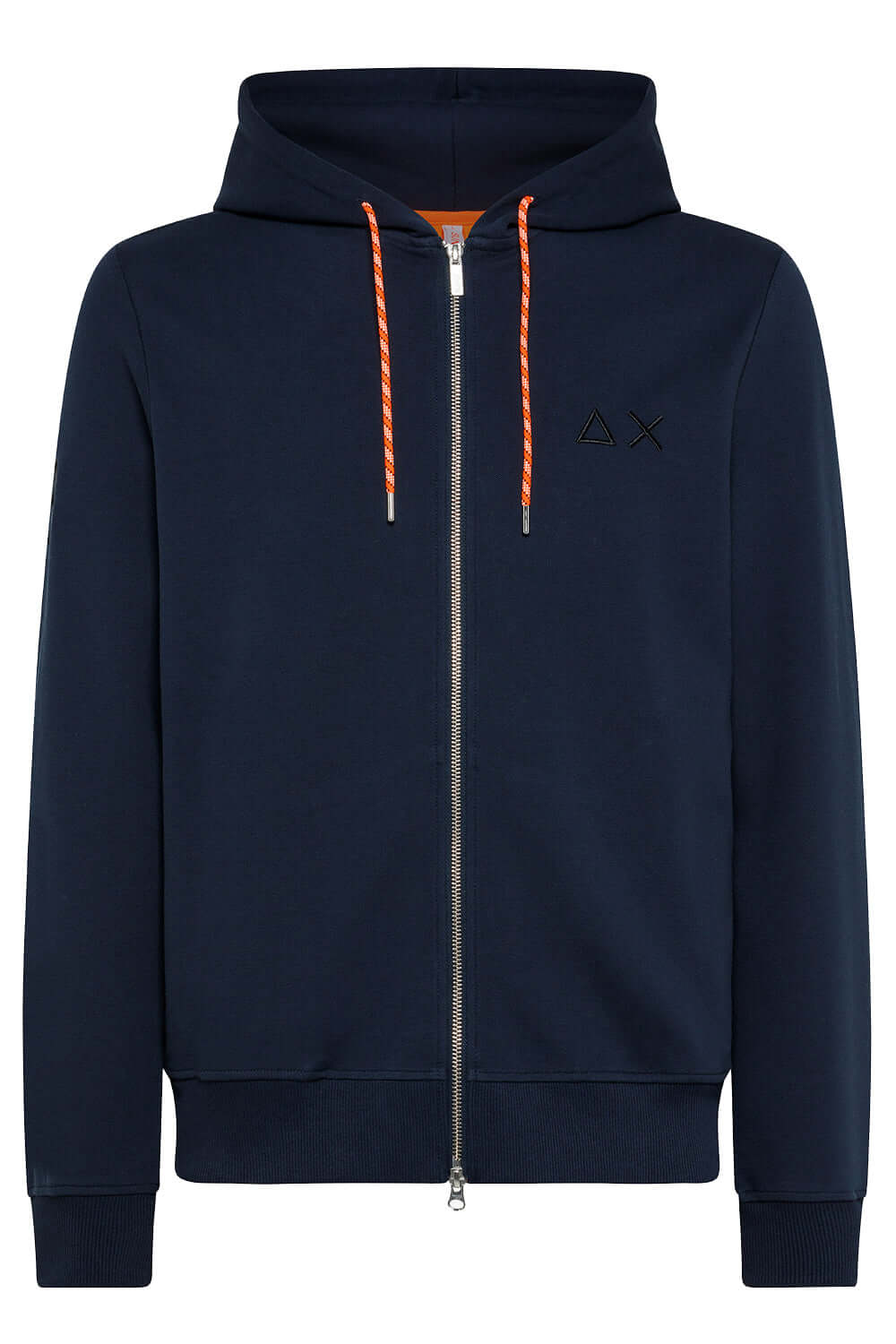 Felpa con zip e logo tono su tono SUN68 F41115-07-Navy blue-S