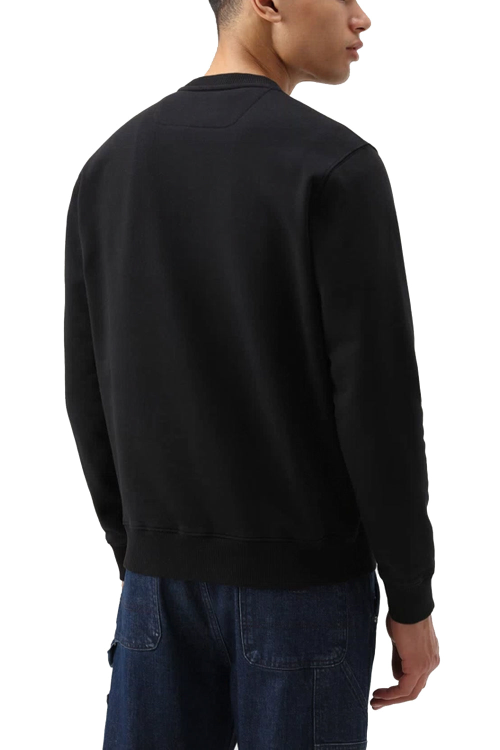 WOOLRICH Felpa a Girocollo in Cotone Organico e Nylon Taslan