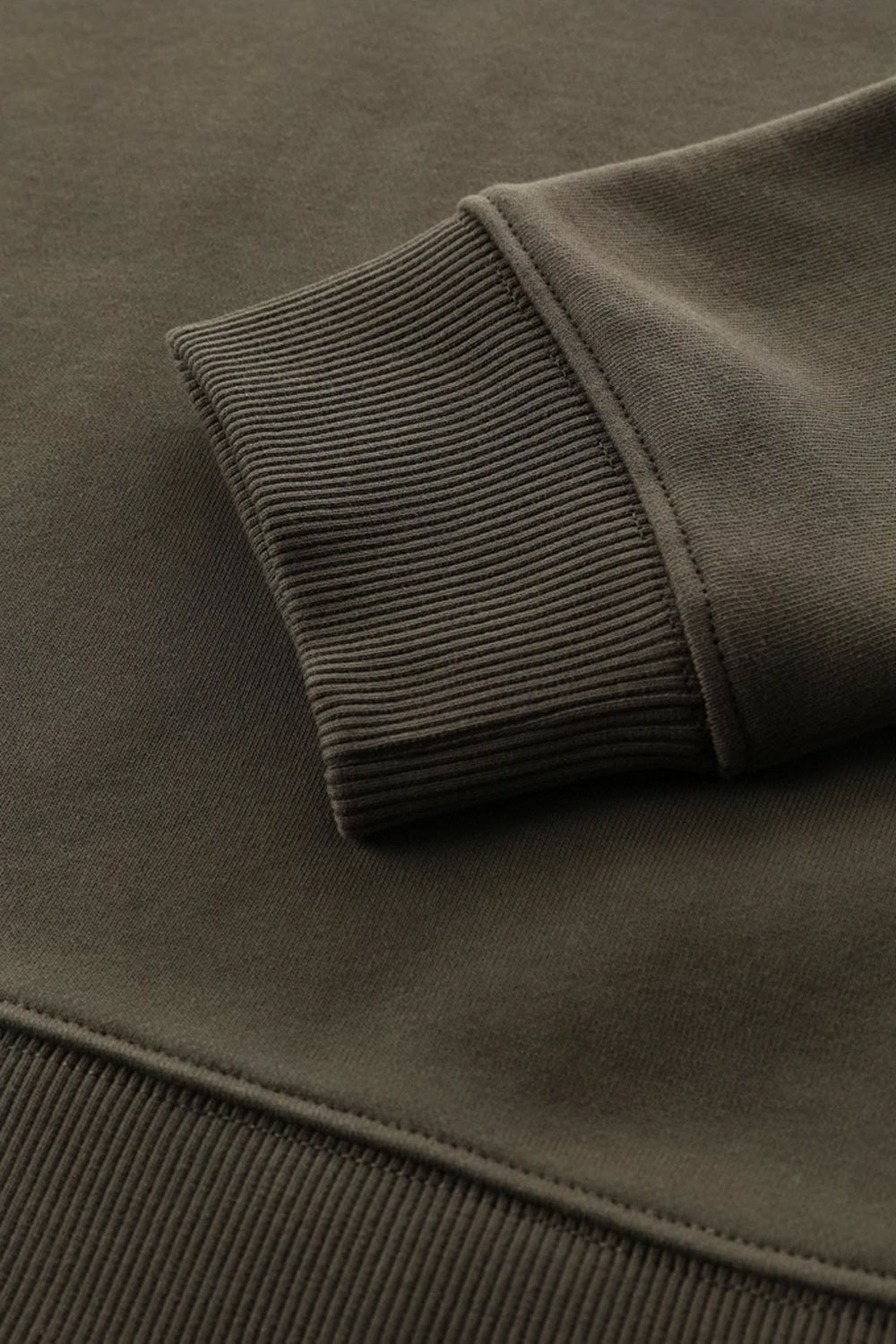 WOOLRICH Felpa a girocollo in cotone organico e nylon Taslan