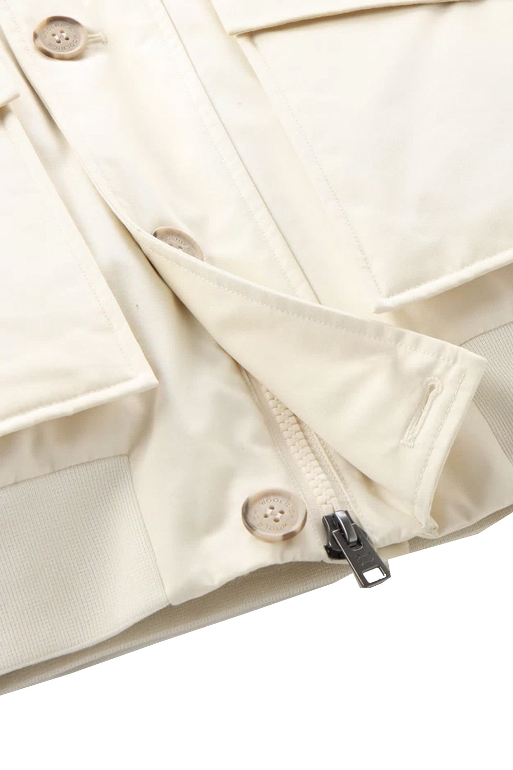 WOOLRICH Giacca Corta Byrd: Imbottita con Cappuccio in Crema