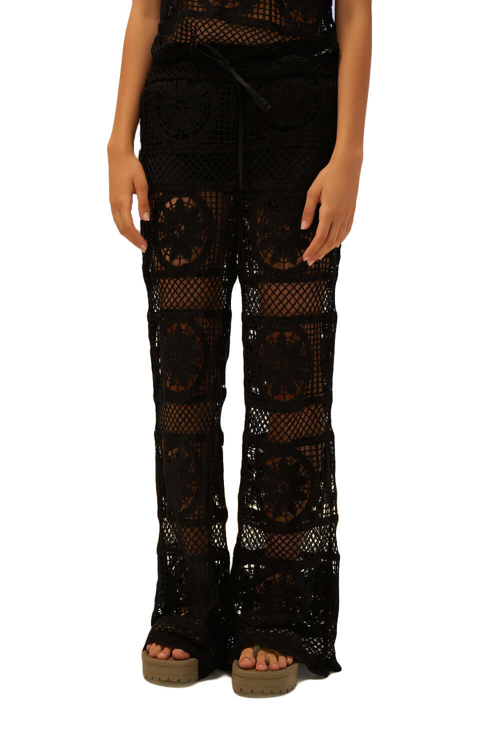 Pantaloni in maxi crochet - ISABELLE BLANCHE Pantalone ISABELLE BLANCHE   