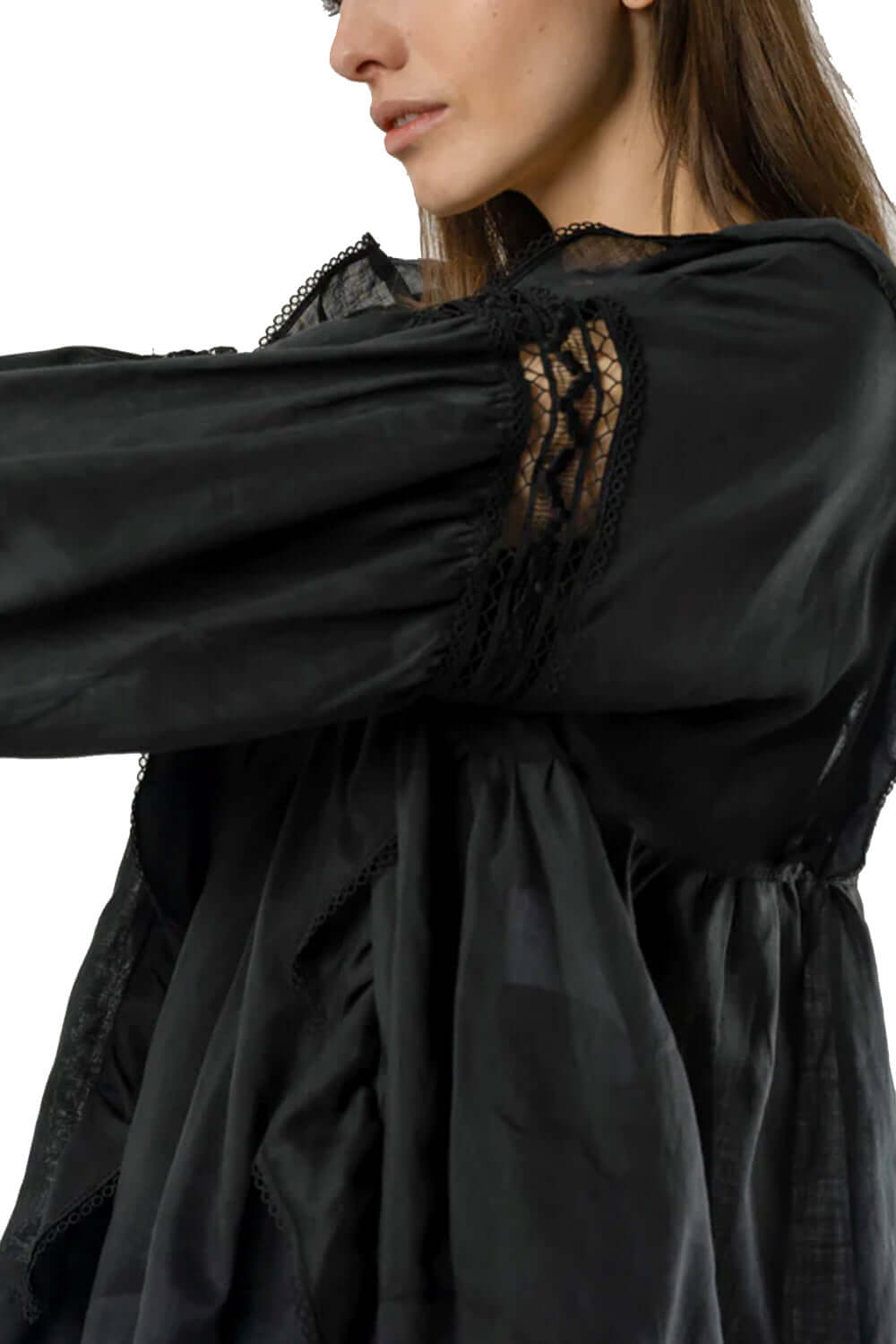 Blusa in lino con ricami e volant - ISABELLE BLANCHE Camicia ISABELLE BLANCHE   