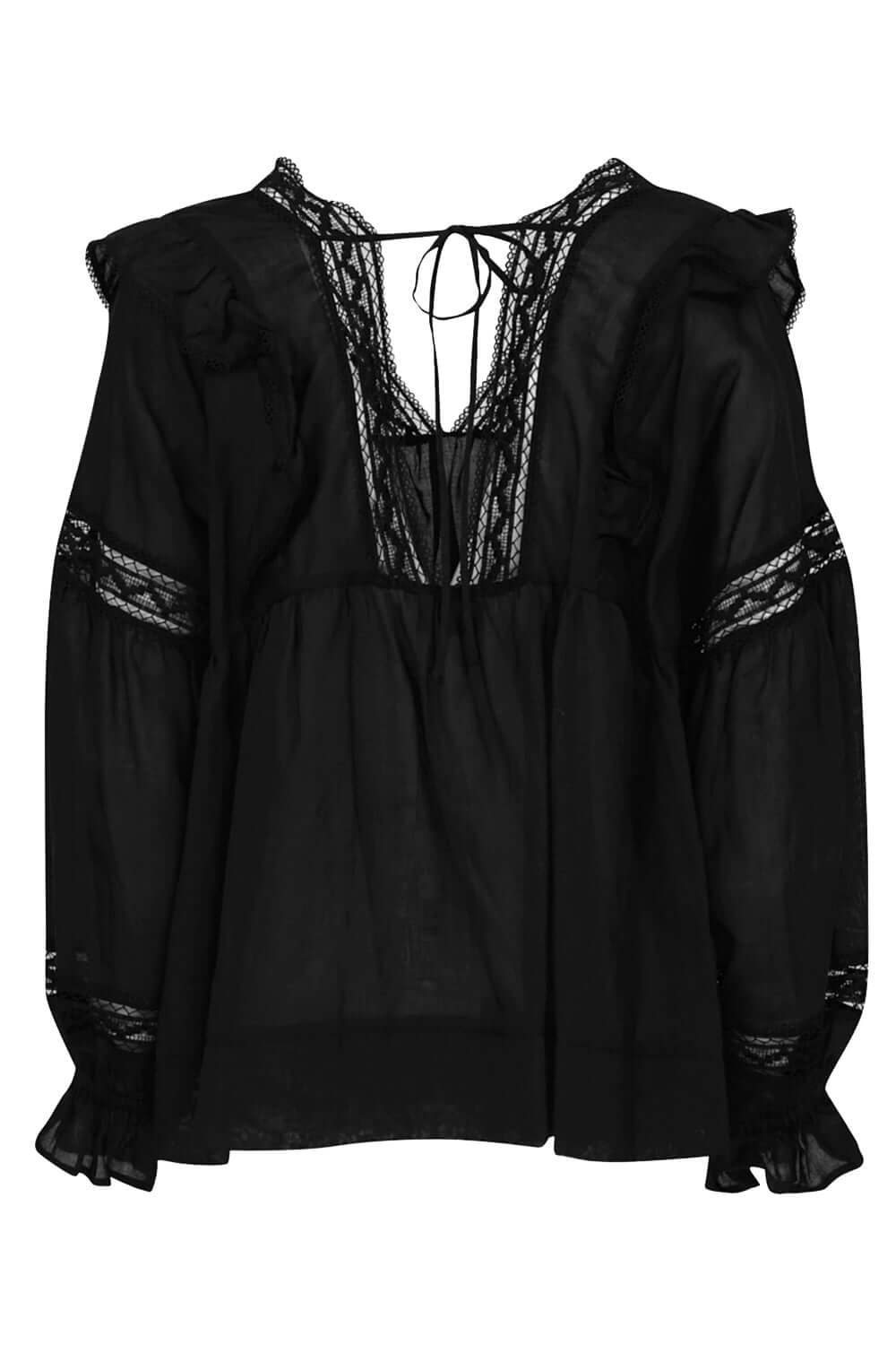 Blusa in lino con ricami e volant - ISABELLE BLANCHE Camicia ISABELLE BLANCHE   