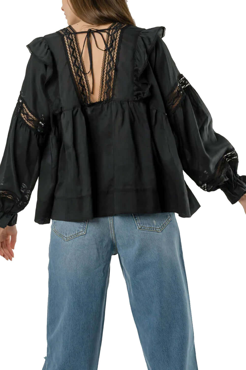 Blusa in lino con ricami e volant - ISABELLE BLANCHE Camicia ISABELLE BLANCHE   