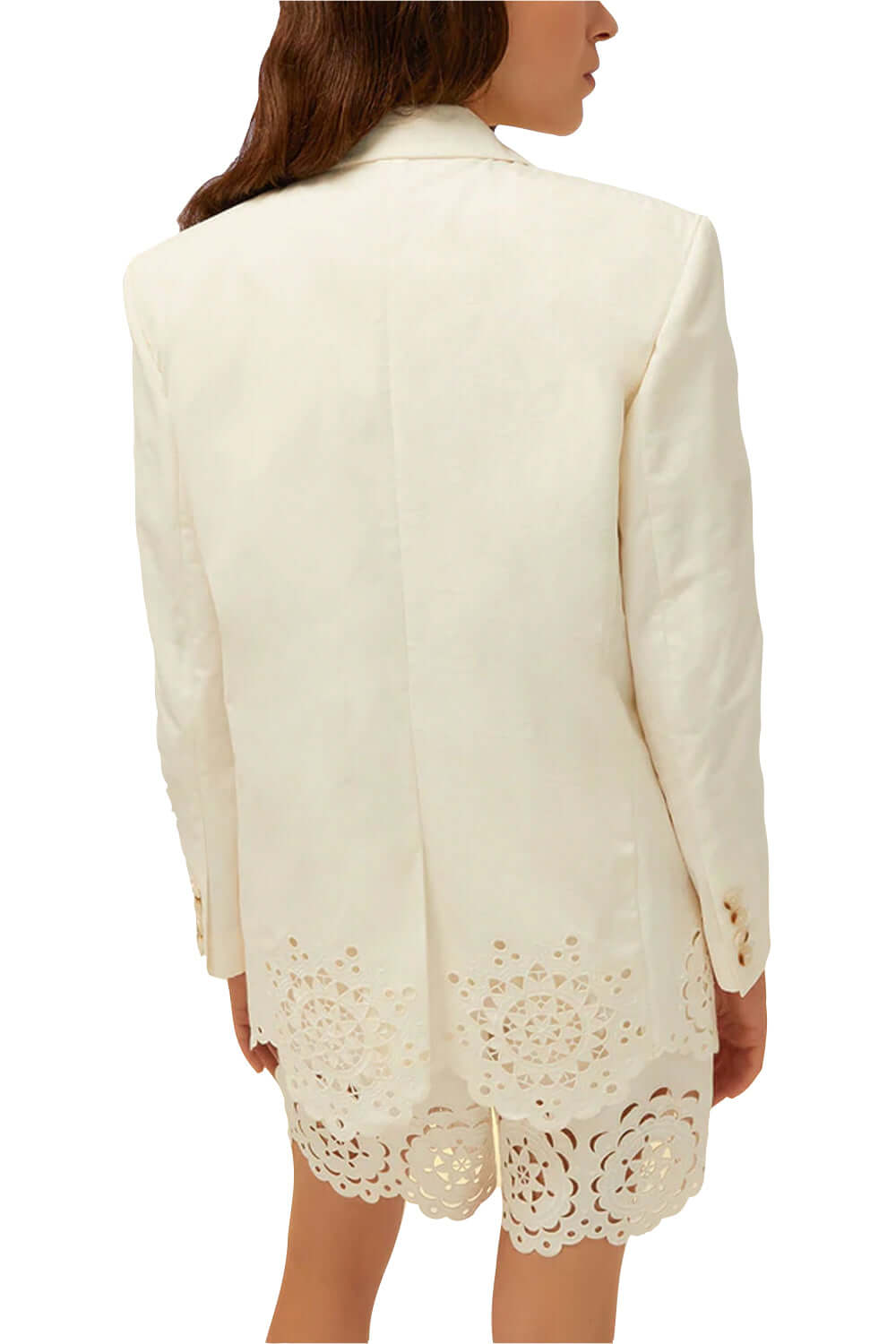 Blazer in cotone con ricamo sangallo - ISABELLE BLANCHE Giacca ISABELLE BLANCHE   