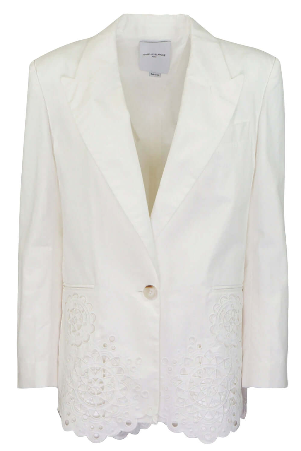 Blazer in cotone con ricamo sangallo - ISABELLE BLANCHE Giacca ISABELLE BLANCHE   