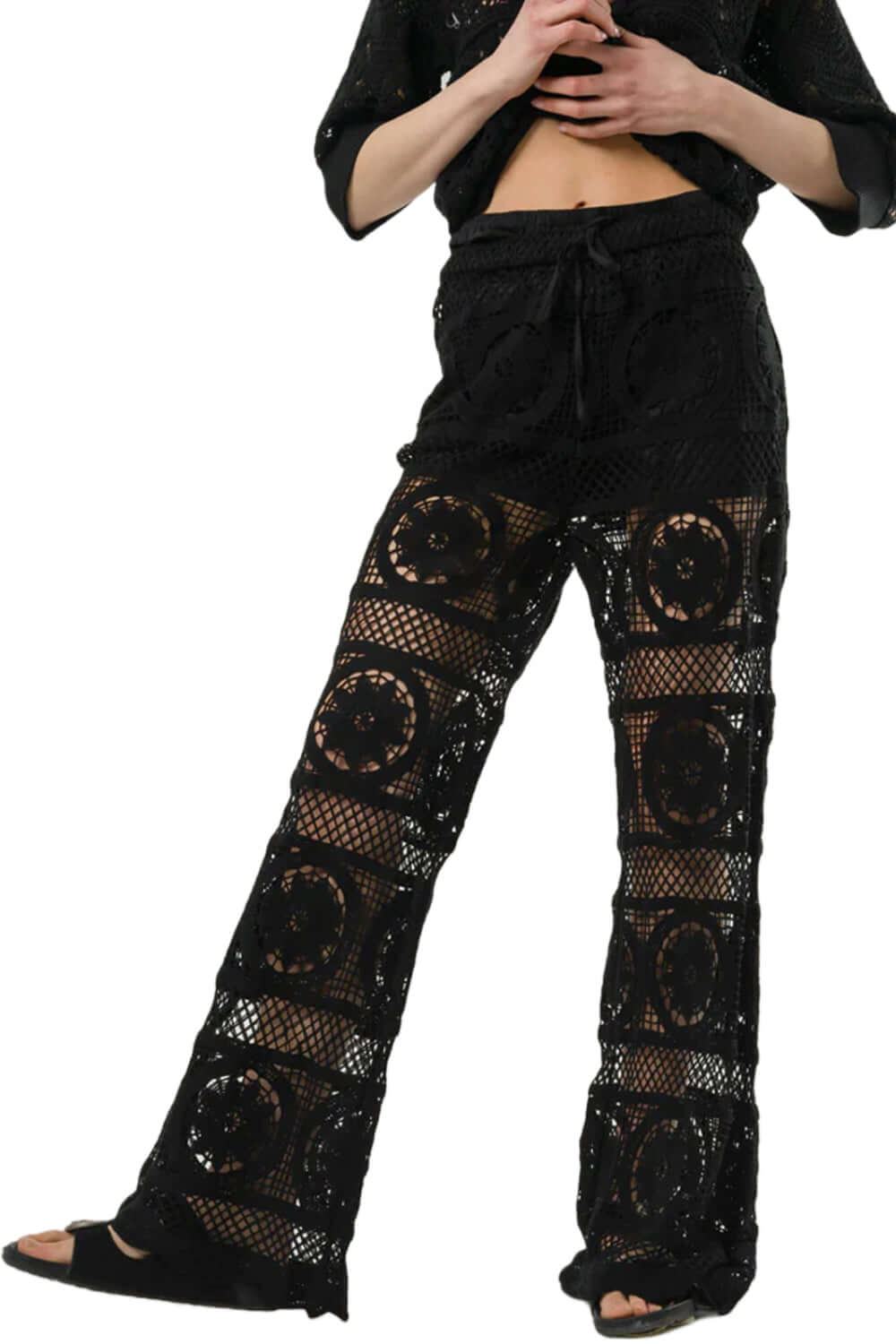 Pantaloni in maxi crochet - ISABELLE BLANCHE Pantalone ISABELLE BLANCHE   